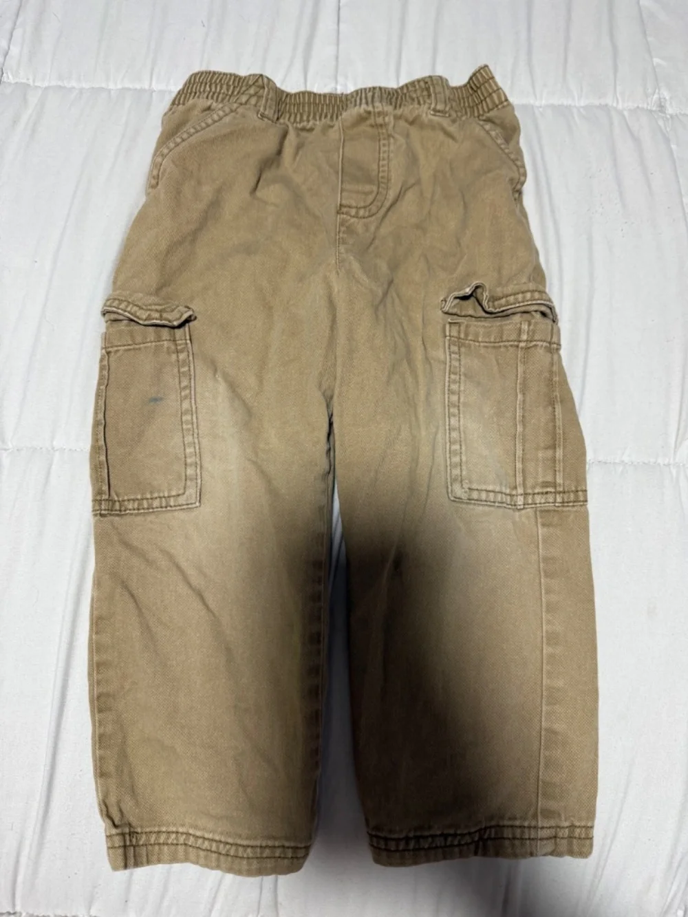 Garanimals 3T Tan Cargo Pants 100% Cotton Elastic Waistband Toddler Boy